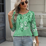 Nadorine 3/4 Length Sleeve Women Tops Blouses