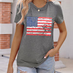 Nadorine Flag Shirts Short Sleeve Patriotic Shirt 4th of July Tee