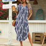 Nadorine Maxi Dress with Pockets Short Sleeve Sundress