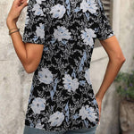 Nadorine Short Sleeve Shirts Dressy Tops with Pleats