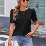 Nadorine Blouse Dressy Casual Puff Short Sleeve Boho Tops
