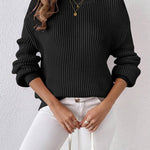 Nadorine Sweater Casual Long Sleeve Color Block Loose Pullover