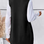 Stylish V-neck Sweater Knit Vest with Pocket (US Only)