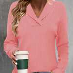 Nadorine Sweaters for Women Long Sleeve Shirts V Neck Knit Pullover