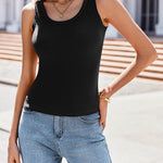 Nadorine Women's Scoop Neck Ribbed Knit Tank Tops