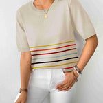 Zeagoo Womens Sweaters Short Sleeve Top Casual Knit Tops