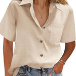 Nadorine Blouse Women's Casual Short Sleeve Shirt (DE Only)