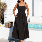 Nadorine Maxi Dress with Pockets Spaghetti Strap Sundress