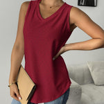 Nadorine Women Eyelet Tank Tops Sleeveless Shirts V Neck Cute Top