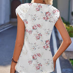 Nadorine Square Neck Casual Cap Sleeve Shirt