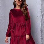 Nadorine Women's Long Sleeve Elegant Velvet Dress (DE Only)