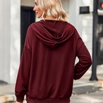 Nadorine Lightweight Hoodies Full Zip Up Oversized Sweatshirts