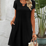 Nadorine Women's Casual A-Line Dresses with Pockets Floral Tshirt Dress