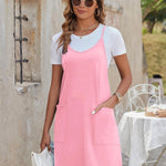 Nadorine Casual Beach Dress Adjustable Strap Floral Boho Sundress