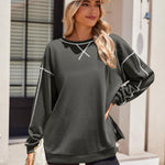 Nadorine Women's Oversized Sweatshirts Hoodies Side Zipper Pullover