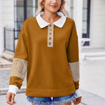 Zeagoo Women's Sweatshirt Striped Long Sleeve Henley Button Tunic Tops