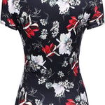 Nadorine Cross-Front V Neck Ruched Short Sleeve Blouses
