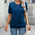 Zeagoo Womens Summer Short Sleeve Tops Pullover Sweaters