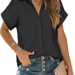 Nadorine Women's Blouse Short Sleeve Shirts (DE Only)
