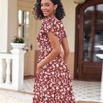 Zeagoo Womens Casual Swing Floral Ruffle Short Sleeve Sundresses