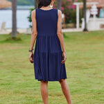 Nadorine Boho Floral Casual Tank Dresses with Pockets