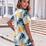 Nadorine Casual Short Sleeve V Neck Shirts Business Dressy Tunic Blouses