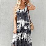 Nadorine Floral Beach Sundress Casual A-Line Midi Tank Dresses
