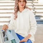 Nadorine Hoodie Oversize Hoodie Casual Waffle Pullover (DE Only)