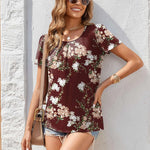 Zeagoo Women's Tunic Tops Short Sleeve Floral Boho Casual T Shirts