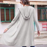 Hooded Long Cardigans Maxi Cardigan with Hood Open Front Lightweight Duster Coat with Pocket - Nadorine (Us Only)