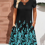 Nadorine Women's Casual A-Line Dresses with Pockets Floral Tshirt Dress