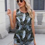 Zeagoo Women's Tank Tops Crew Neck Sleeveless Floral Tops