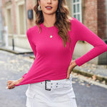 Nadorine Women Y2K Crewneck Long Sleeve Slim Fit T-Shirt