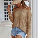 Nadorine Crochet Tops Off The Shoulder Sweaters