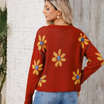 Nadorine Women's Crew Neck Cropped Sweater Long Sleeve Knit Tops