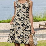Nadorine Women's Casual Floral Sleeveless Sundress with Pockets (US Only)