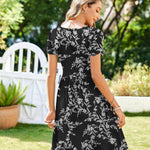 Zeagoo Womens Floral Pleated Button Down Petal Mini Dress