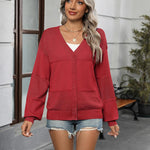 Nadorine Cardigan Long Sleeve Crochet Shrug Soft Knit Sweater