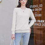 Nadorine Women's Knitted Jumper Elegant Crew Neck Pullover