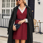 Nadorine Women's Oversized Sweater Vest Dress V Neck Knit Pullover