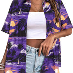 Zeagoo Womens Hawaiian Button Down Shirts Casual Floral Tropical Shirt