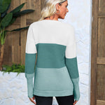 Nadorine Women's Long Sleeve Sweater Casual Ribbed Knit Pullover