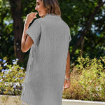 Zeagoo Womens Button Down Shirt Dress Cotton Linen Dress
