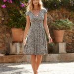 Nadorine A-line dress V-neck floral dress elegant summer dresses (DE Only)