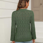 Nadorine Women's Long Sleeve Crochet Cropped Cardigan