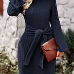 Nadorine Women's Casual Knit Dress Long Sleeve Bodycon Dress
