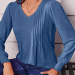 Nadorine Blouse Women's Elegant Tunic Long Sleeve V-Neck Blouses (DE Only)