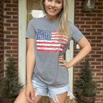 Nadorine Flag Shirts Short Sleeve Patriotic Shirt 4th of July Tee