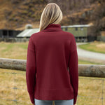 Nadorine Pullover Women's Turtleneck Elegant Long Sleeve Jumper