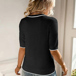 Nadorine Short Sleeve Sweater Crew Neck Dressy Casual Soft Knit Tops